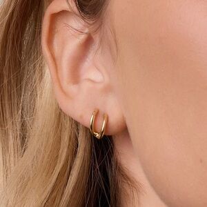 NWT Taner Double Huggie Hoops